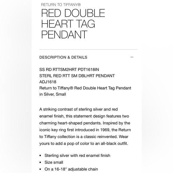 Tiffany & Co RTT discontinued bigger double hearts pendant. - Picture 7 of 7